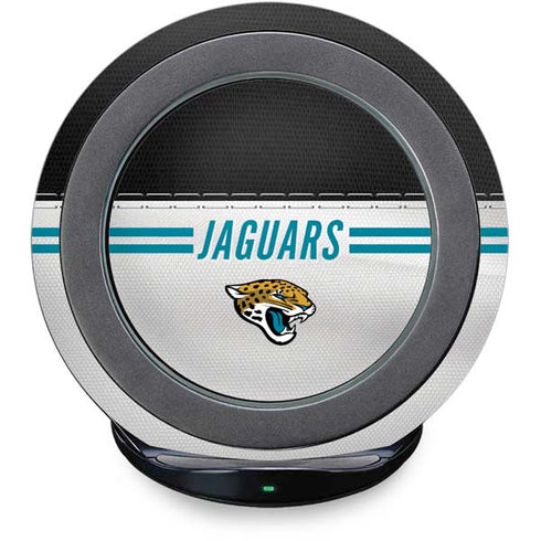 NFL Jacksonville Jaguars White Striped Fast Charge Wireless Charging Stand Skin