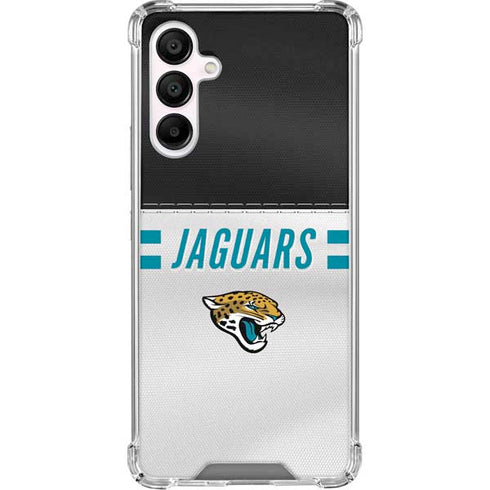 NFL Jacksonville Jaguars White Striped Galaxy A16 5G Clear Case