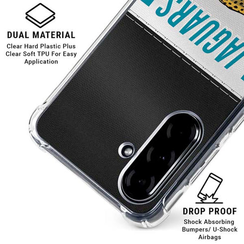 NFL Jacksonville Jaguars White Striped Galaxy A36 5G Clear Case