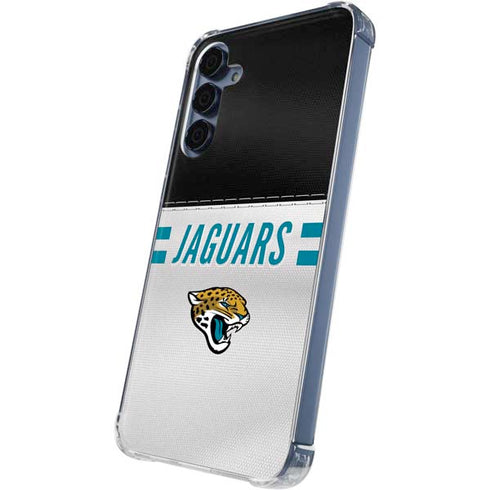 NFL Jacksonville Jaguars White Striped Galaxy A55 5G Clear Case