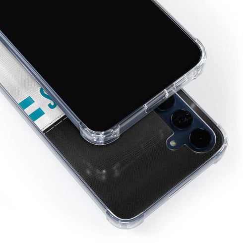 NFL Jacksonville Jaguars White Striped Galaxy A55 5G Clear Case