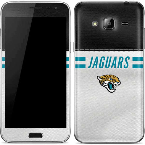 NFL Jacksonville Jaguars White Striped Galaxy J3 Skin