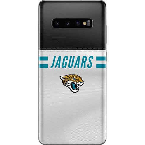 NFL Jacksonville Jaguars White Striped Galaxy S10 Plus Skin