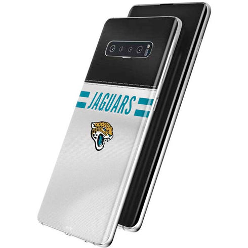 NFL Jacksonville Jaguars White Striped Galaxy S10 Plus Skin