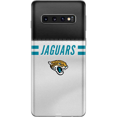 NFL Jacksonville Jaguars White Striped Galaxy S10 Skin