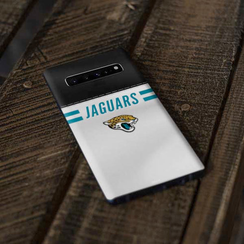 NFL Jacksonville Jaguars White Striped Galaxy S10 Skin