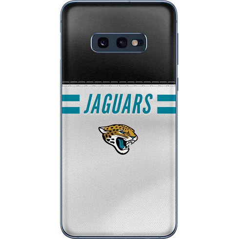 NFL Jacksonville Jaguars White Striped Galaxy S10e Skin