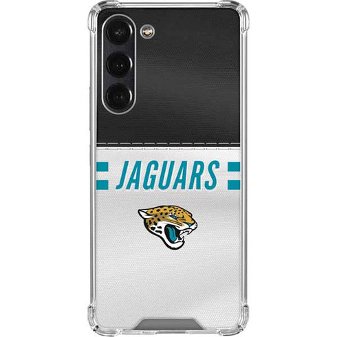 NFL Jacksonville Jaguars White Striped Galaxy S24 FE Clear Case