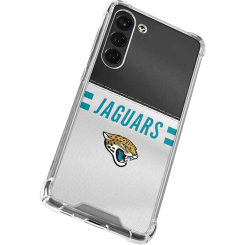 NFL Jacksonville Jaguars White Striped Galaxy S24 FE Clear Case