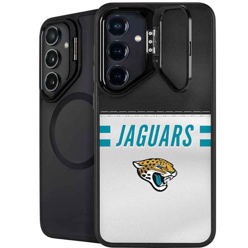 NFL Jacksonville Jaguars White Striped Galaxy S24 FE Kickstand Case