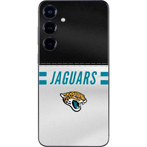 NFL Jacksonville Jaguars White Striped Galaxy S25 Plus Skin