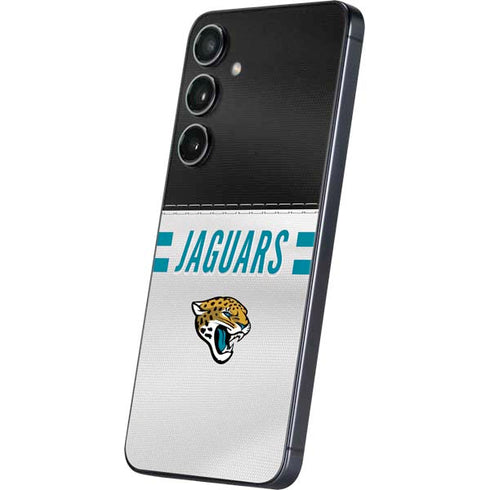 NFL Jacksonville Jaguars White Striped Galaxy S25 Skin