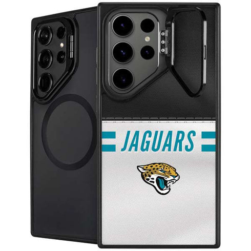 NFL Jacksonville Jaguars White Striped Galaxy S24 Ultra Kickstand Case
