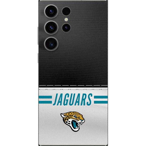 NFL Jacksonville Jaguars White Striped Galaxy S25 Ultra Skin