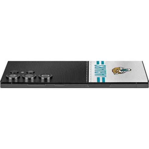 NFL Jacksonville Jaguars White Striped Galaxy S25 Ultra Skin