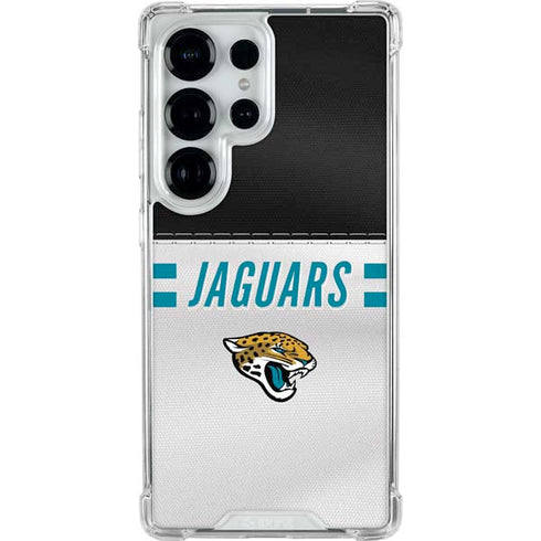 NFL Jacksonville Jaguars White Striped Galaxy S25 Ultra Clear Case