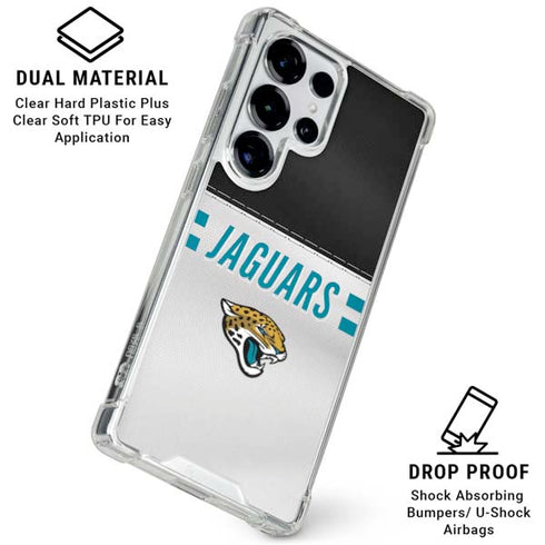 NFL Jacksonville Jaguars White Striped Galaxy S25 Ultra Clear Case