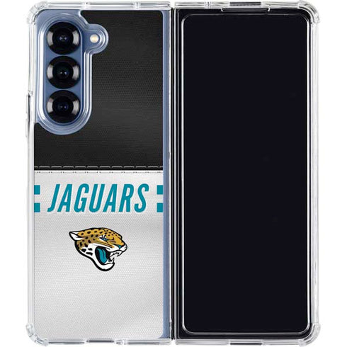 NFL Jacksonville Jaguars White Striped Galaxy Z Fold6 Clear Case