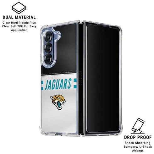 NFL Jacksonville Jaguars White Striped Galaxy Z Fold6 Clear Case