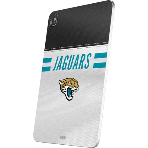 NFL Jacksonville Jaguars White Striped iPad Pro 13in M4 (2024) Skin