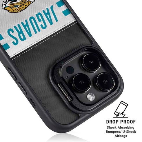 NFL Jacksonville Jaguars White Striped iPhone 13 Pro Max Kickstand Case
