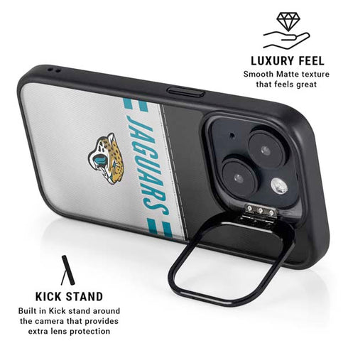 NFL Jacksonville Jaguars White Striped iPhone 14 Plus Kickstand Case