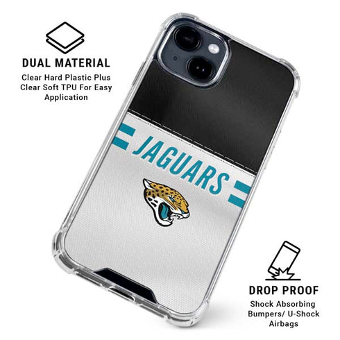 NFL Jacksonville Jaguars White Striped iPhone 15 Clear Case