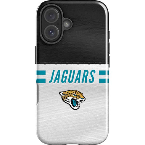 NFL Jacksonville Jaguars White Striped iPhone 16 Impact Case