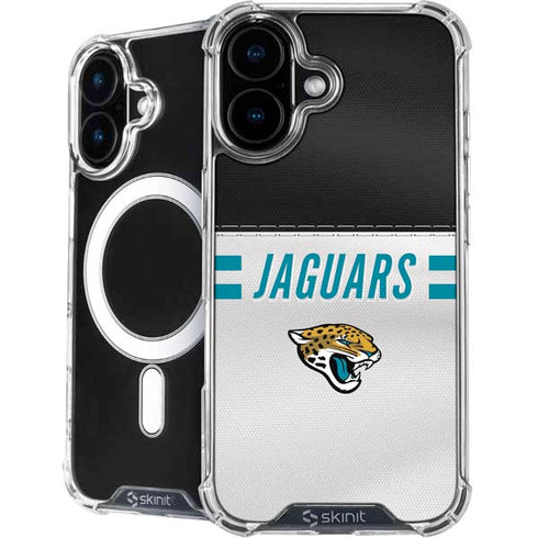 NFL Jacksonville Jaguars White Striped iPhone 16 MagSafe Case