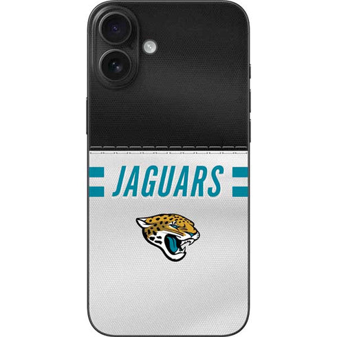 NFL Jacksonville Jaguars White Striped iPhone 16 Plus Skin