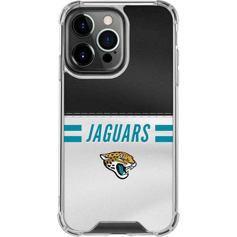 NFL Jacksonville Jaguars White Striped iPhone 16 Pro Clear Case