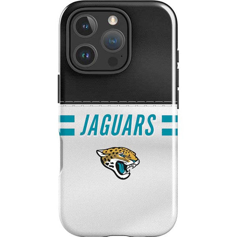 NFL Jacksonville Jaguars White Striped iPhone 16 Pro Impact Case