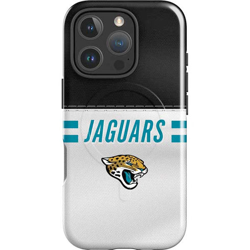 NFL Jacksonville Jaguars White Striped iPhone 16 Pro Magsafe Impact Case