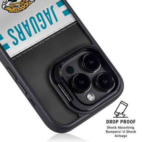 NFL Jacksonville Jaguars White Striped iPhone 16 Pro Max Kickstand Case