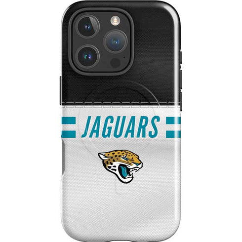 NFL Jacksonville Jaguars White Striped iPhone 16 Pro Max Magsafe Impact Case