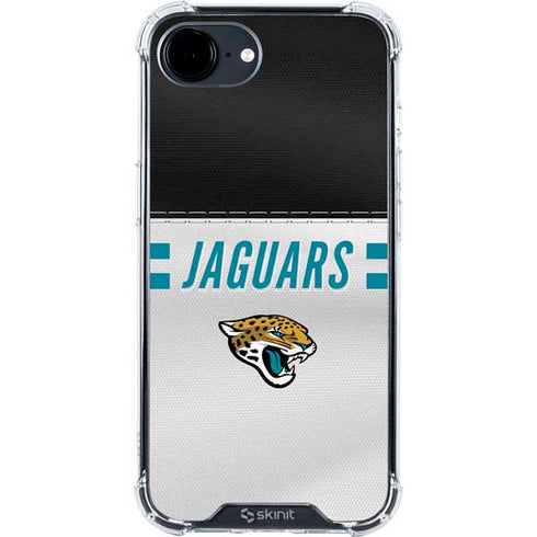 NFL Jacksonville Jaguars White Striped iPhone 16e Clear Case