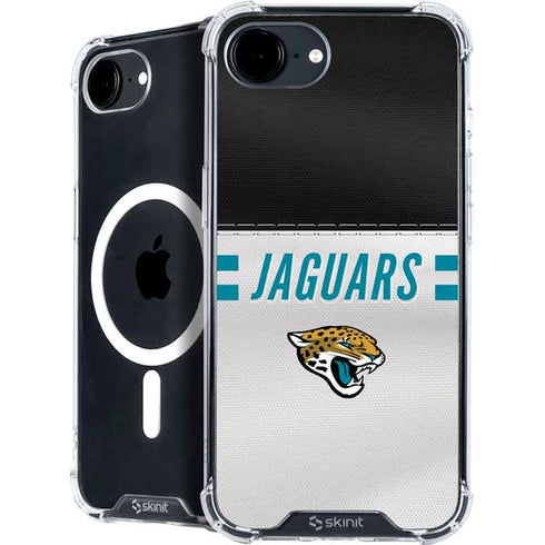 NFL Jacksonville Jaguars White Striped iPhone 16e MagSafe Case