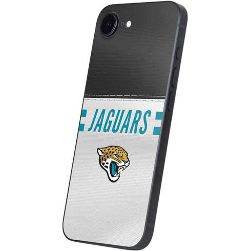 NFL Jacksonville Jaguars White Striped iPhone 16e Skin