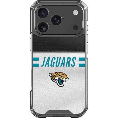NFL Jacksonville Jaguars White Striped iPhone 18 Pro Clear Case