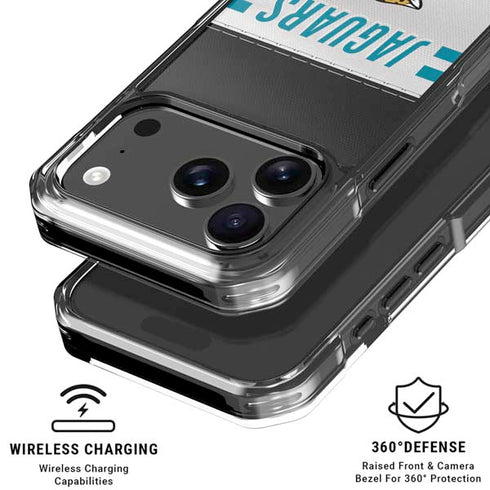 NFL Jacksonville Jaguars White Striped iPhone 18 Pro Clear Case