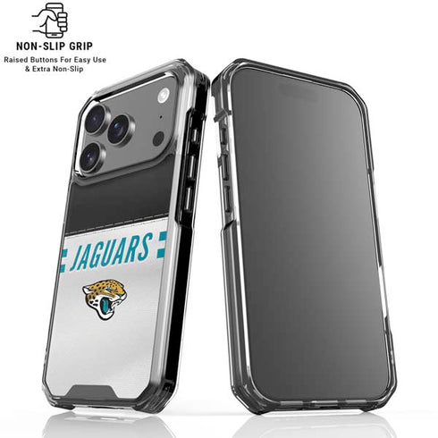 NFL Jacksonville Jaguars White Striped iPhone 18 Pro Clear Case