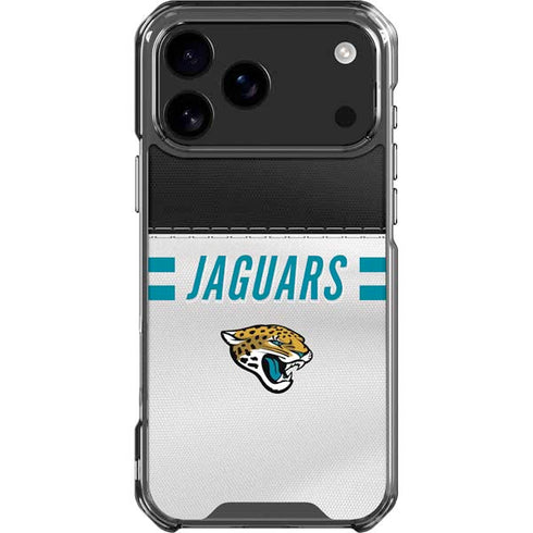 NFL Jacksonville Jaguars White Striped iPhone 18 Pro Max Clear Case