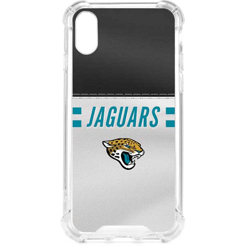 NFL Jacksonville Jaguars White Striped iPhone XS Clear Case