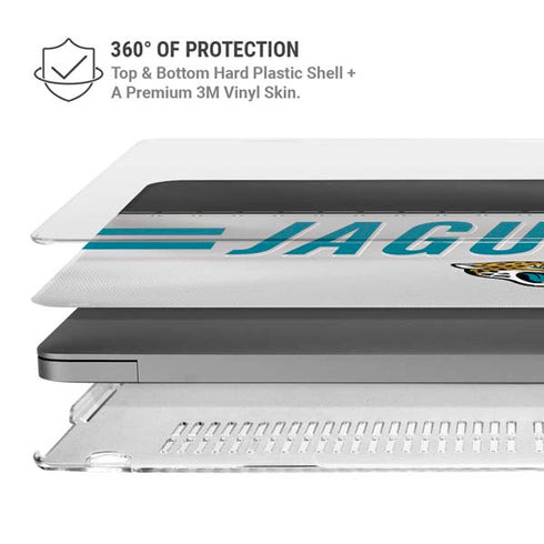 NFL Jacksonville Jaguars White Striped MacBook Pro 14in (2021-24) Case plus Skin