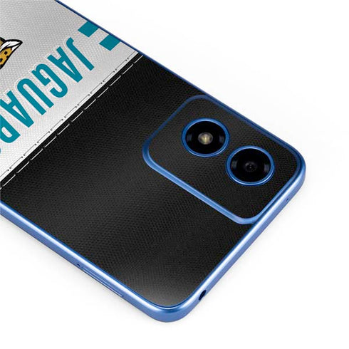 NFL Jacksonville Jaguars White Striped Moto G Play 4G (2024) Skin