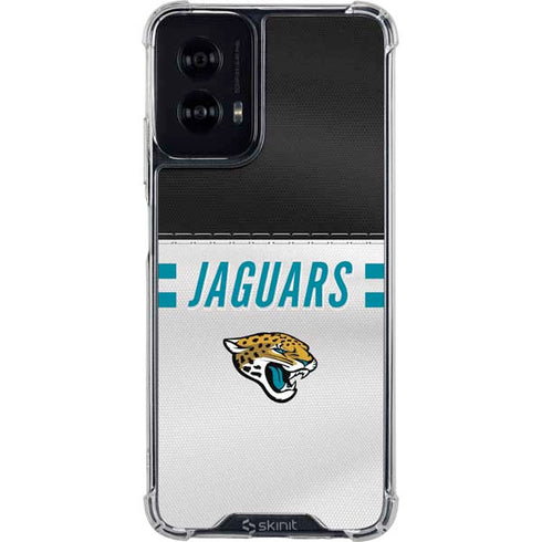 NFL Jacksonville Jaguars White Striped Moto G Power 5G (2024) Clear Case