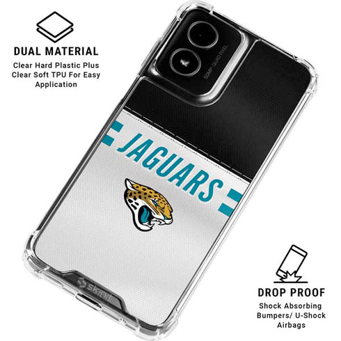 NFL Jacksonville Jaguars White Striped Moto G Power 5G (2024) Clear Case