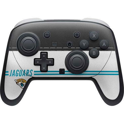 NFL Jacksonville Jaguars White Striped Nintendo Switch 2 (2025) Pro Controller Skin