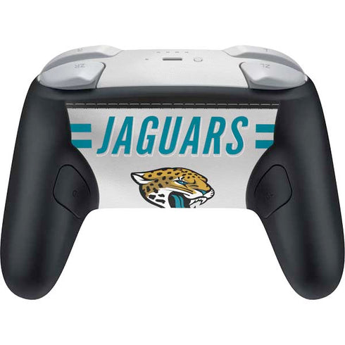 NFL Jacksonville Jaguars White Striped Nintendo Switch 2 (2025) Pro Controller Skin