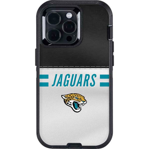 NFL Jacksonville Jaguars White Striped Otterbox Defender iPhone Skin